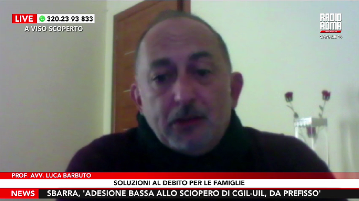 Soluzioni ai debiti di famiglie e imprese, l’avvocato Barbuto ospite di Radio Roma
